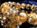 ゴールドタイチンルチルクォーツ ブレスレット 金針水晶 ヘマタイト 