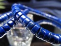 ラピスラズリ ブレスレット 誕生石 青金石 タンブルビーズ チューブ