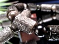 シルバーオブシディアン 黒曜石 ブレスレット オブシディアン ロータス