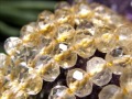シトリン 黄水晶 繊細ボタンカット ビーズ連 連材
