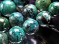 クリソコラ 珪孔雀石 ビーズ連 連材