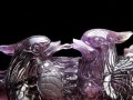縁起物 夫婦鳥  アメジスト 彫刻 置物