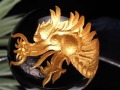 丸玉 オブシディアン 龍 五本爪 龍玉 黒曜石