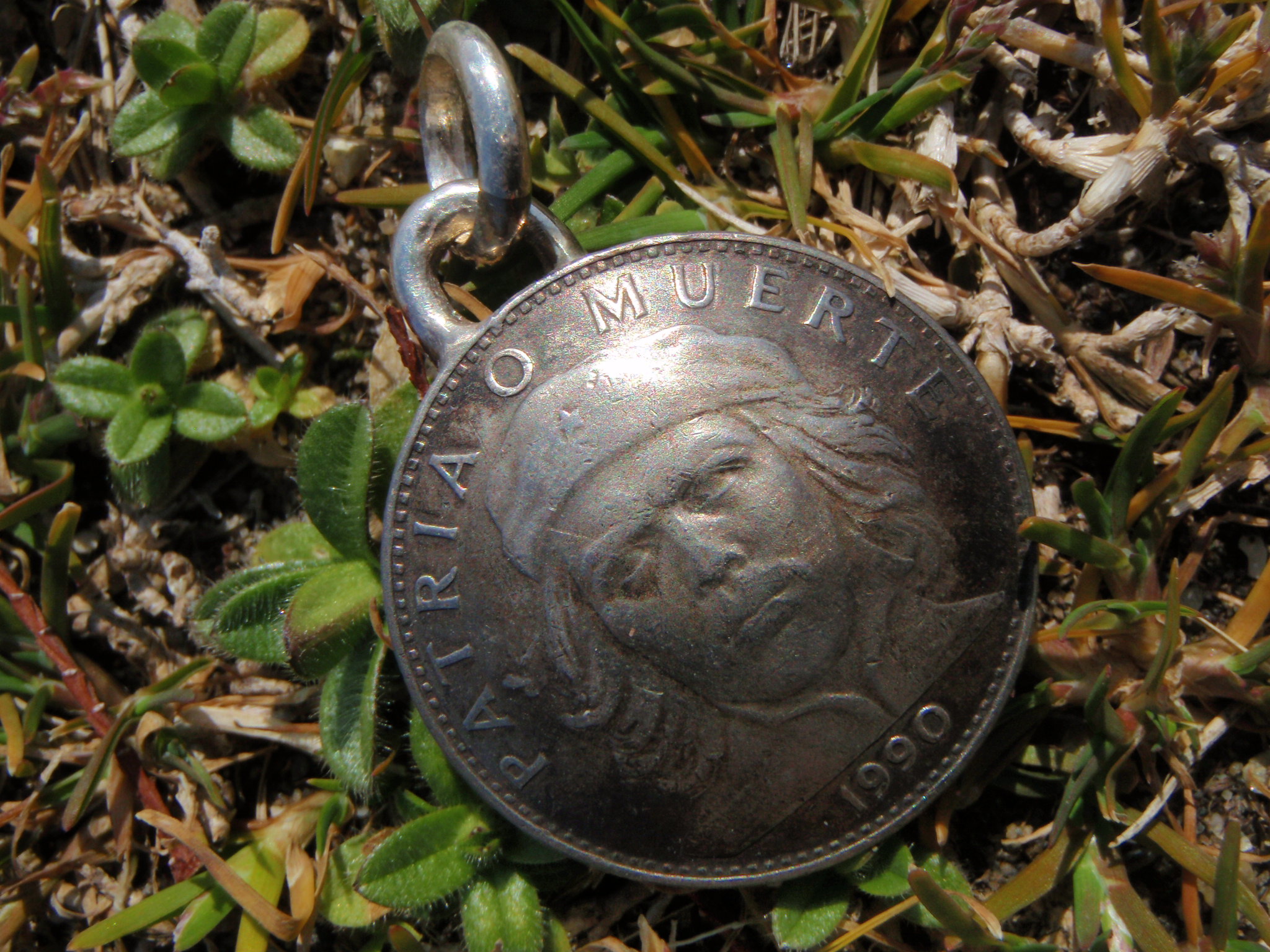 チェ・ゲバラ ニッケルペンダント アンティークコインアクセサリーと革雑貨とグラスビーズのアトリエ Ｐｈｒｙｇｉａｎ ｃａｐ ＆ Ｃｒｏｗｎ