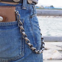 クォーターダラーシルバーコインリンクウォレットチェーン　