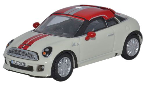 OXFORD MINIクーパー クーペ 1/76（白/赤）