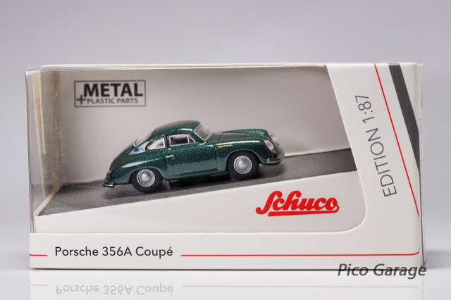 Schuco 1/87ポルシェ356Aクーペ（緑）箱