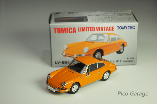 トミーテック 1/64ポルシェ911(オレンジ）箱