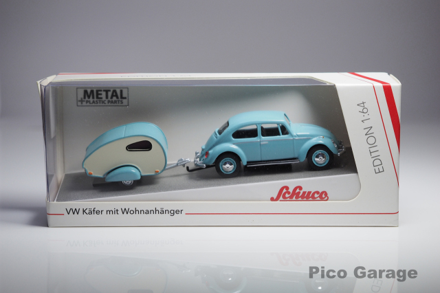 シュコー1/64VWビートル（ブルートレーラー付）ケース