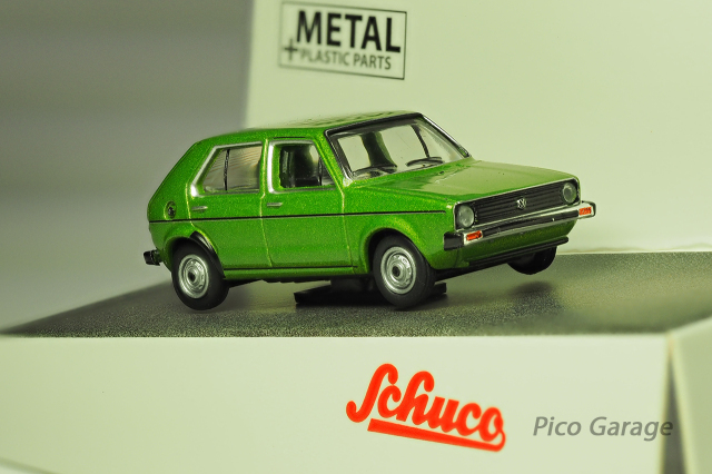 ◇【Schuco】Volkswagen Golf 1（グリーン）1/87スケール ミニカー