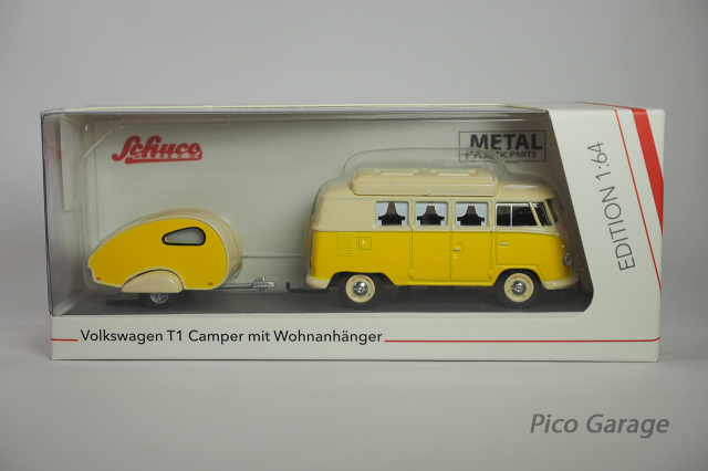 シュコー 1/64 フォルクスワーゲンT1Camperトレーラー付箱
