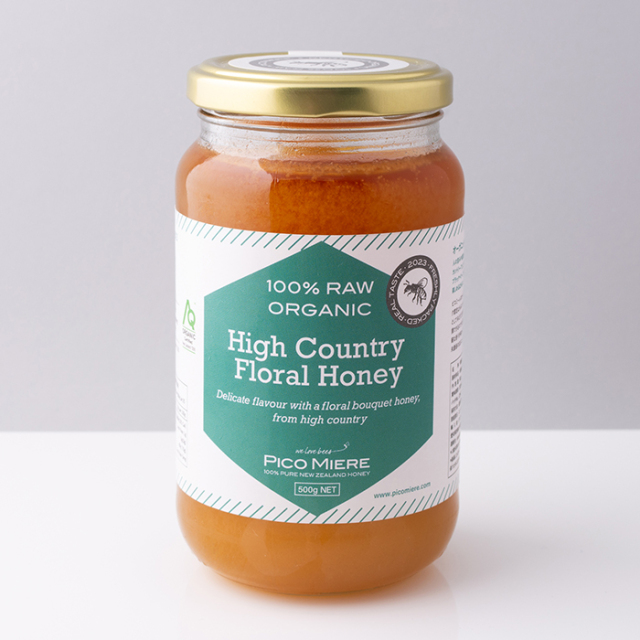オーガニック認定 詰めたて完全非加熱 ハイカントリーフローラル生はちみつ2023 500g