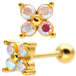 [Soeur de Nana] お花モチーフのプチジュエルフラワーバーベル/20G ALB02
