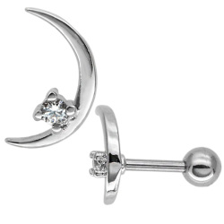 ボディピアス  クレッセントムーンバーベル/16G ボディーピアス 軟骨ピアス トラガス ヘリックス ALB06