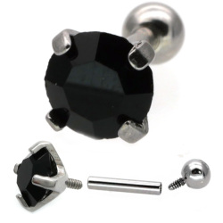[カスタム] ボディピアス CZクリスタルバーベル キュービックジルコニア/18G・16G・14G ボディーピアス 軟骨ピアス トラガス ヘリックス CZDIAMOND-BARBELL