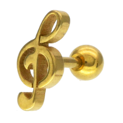 ボディピアス [Soeur de Nana] ト音記号モチーフのミュージックノートバーベル/16G ボディーピアス 軟骨ピアス トラガス ヘリックス JA1015