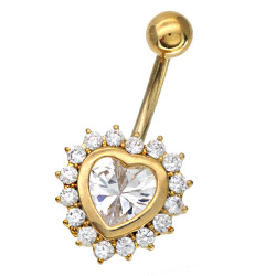 ボディピアス へそピアス  プリンセスハートネイブル/14G ボディーピアス ヘソピアス N01085