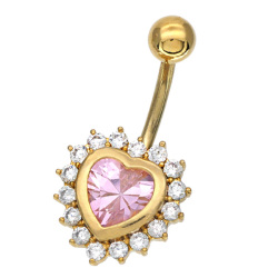 ボディピアス へそピアス  プリンセスハートネイブル/14G ボディーピアス ヘソピアス N01085