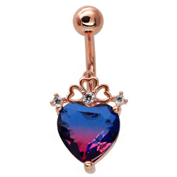 ボディピアス Soeur de Nana グラデーションハートネイブル 14G ボディーピアス  ヘソピアス N21552