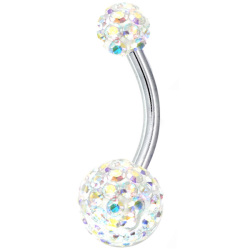 ボディピアス へそピアス 剥がれないパヴェ仕様のエポキシシャワーネイブル/14G ボディーピアス ヘソピアス NSD1001-14G