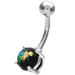 ボディピアス へそピアス グリッターオパールネイブル/14G ボディーピアス ヘソピアス NSD1908