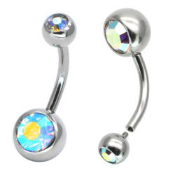 ボディピアス へそピアス ダブルジュエリーインターナルネイブル/14G ボディーピアス ヘソピアス NSI04