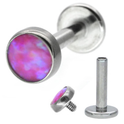 ベゼルセットシンセティックオパールラブレット/18G・16G・14G OPAL-LABRET
