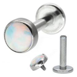 ベゼルセットシンセティックオパールラブレット/18G・16G・14G OPAL-LABRET