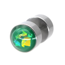 【1000円ポッキリ】ベゼルセットグリッターオパールフェイクプラグ/18G 16G PSFX-82