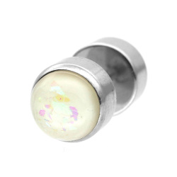 【1000円ポッキリ】ベゼルセットグリッターオパールフェイクプラグ/18G 16G PSFX-82
