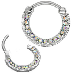 ボディピアス  ラウンドパヴェジュエルリング/16G・14G ボディーピアス 軟骨ピアス ヘリックス トラガス SEP-72