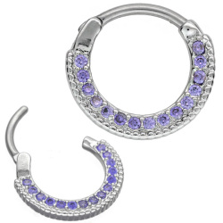 ボディピアス  ラウンドパヴェジュエルリング/16G・14G ボディーピアス 軟骨ピアス ヘリックス トラガス SEP-72
