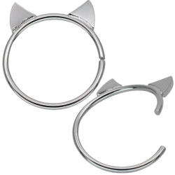ボディピアス ひねって装着 猫耳モチーフのアニーキャットリング/20G ボディーピアス 軟骨ピアス トラガス ヘリックス UR592