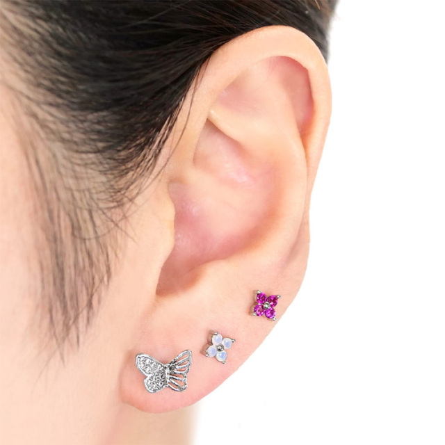 ボディピアス [Soeur de Nana] プチジュエルフラワーバーベル/20G