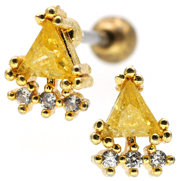 ボディピアス [Soeur de Nana] パステルトライアングルバーベル/20G