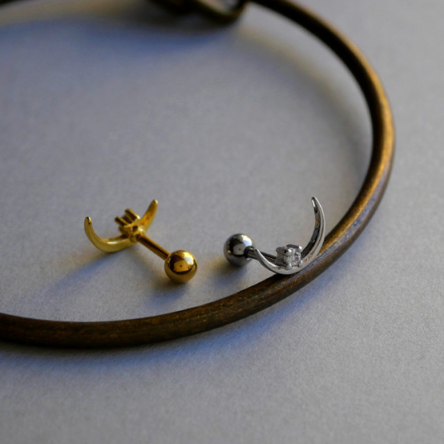 ボディピアス [Soeur de Nana] クレッセントムーンバーベル/16G