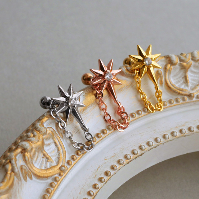 値下げ不可▶ウノアエレ デザインボールチェーンピアス 超美品 即購入可 white cherry pierce | decollte_accessory