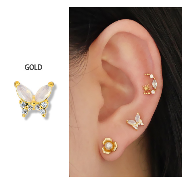 ボディピアス Soeur de Nana ミルキージュエルバタフライバーベル/20G