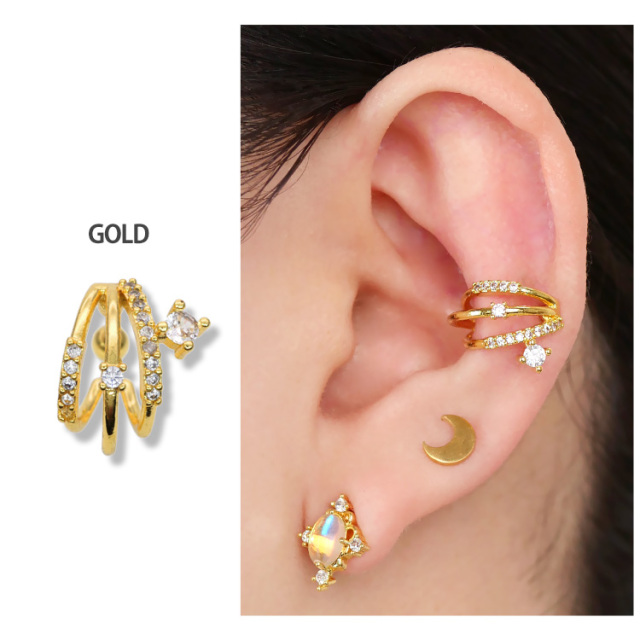 ボディピアス イヤーカフ風トリプルフープバーベル/20G ボディーピアス