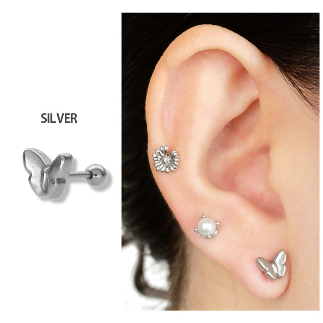ファーが可愛い子豚ピアス オオカミと前足ピアス(gray) | EmiriA online shop