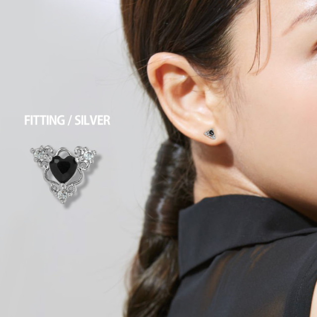 かわいい ボディピアス 20G ゴシックハートバーベル ストレート