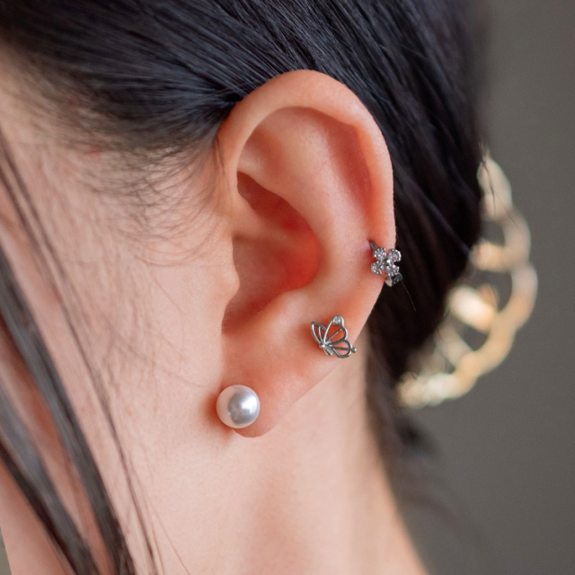 ボディピアス マイクロフラワーリングピアス/20G ボディーピアス 軟骨