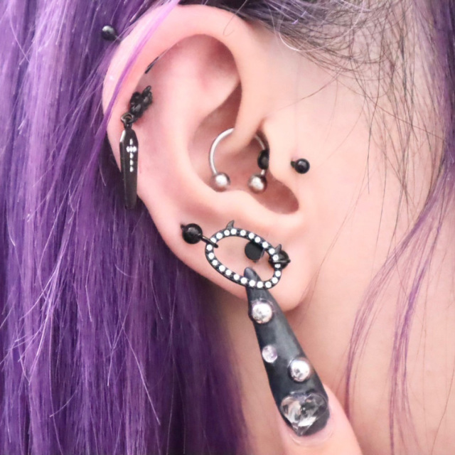 ハンドメイドの入りコン沢のピアス　片耳用 ハンドメイドの入りコン沢のピアス 片耳用