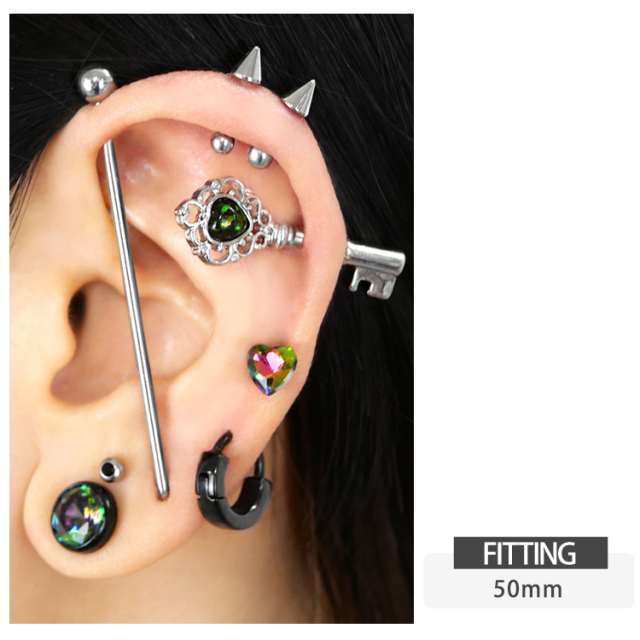 ボディピアス ロングバーベル/18G 16G 14G インダストリアルバーベル