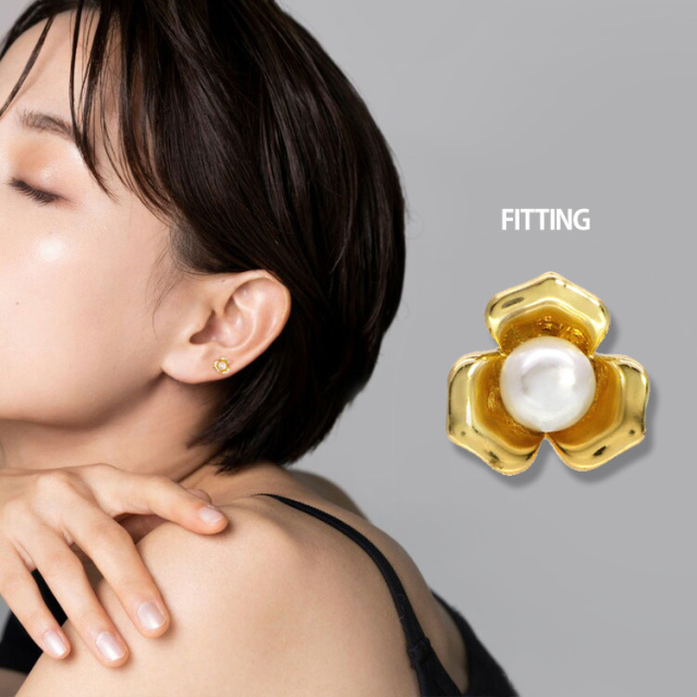 ボディピアス Soeur de Nana パールフラワーバーベル 16G ストレート