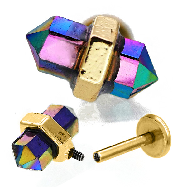 ボディピアス 水晶モチーフインターナルラブレット/18G ボディーピアス