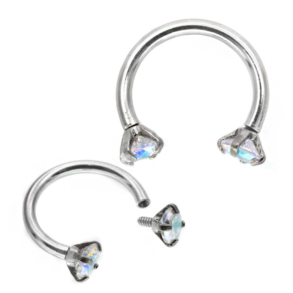 ボディピアス 立爪ジュエルインターナルサーキュラーバーベル 16G