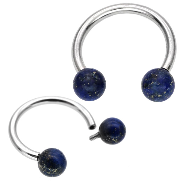 ボディピアス 天然石ボールインターナルサーキュラーバーベル