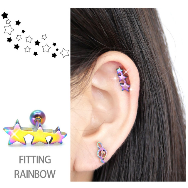 ボディピアス トライスターミニバーベル/16G 星 ストレートバーベル