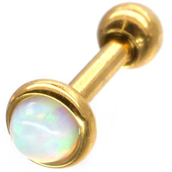 ボディピアス オパールミニバーベル/16G ボディーピアス 軟骨ピアス